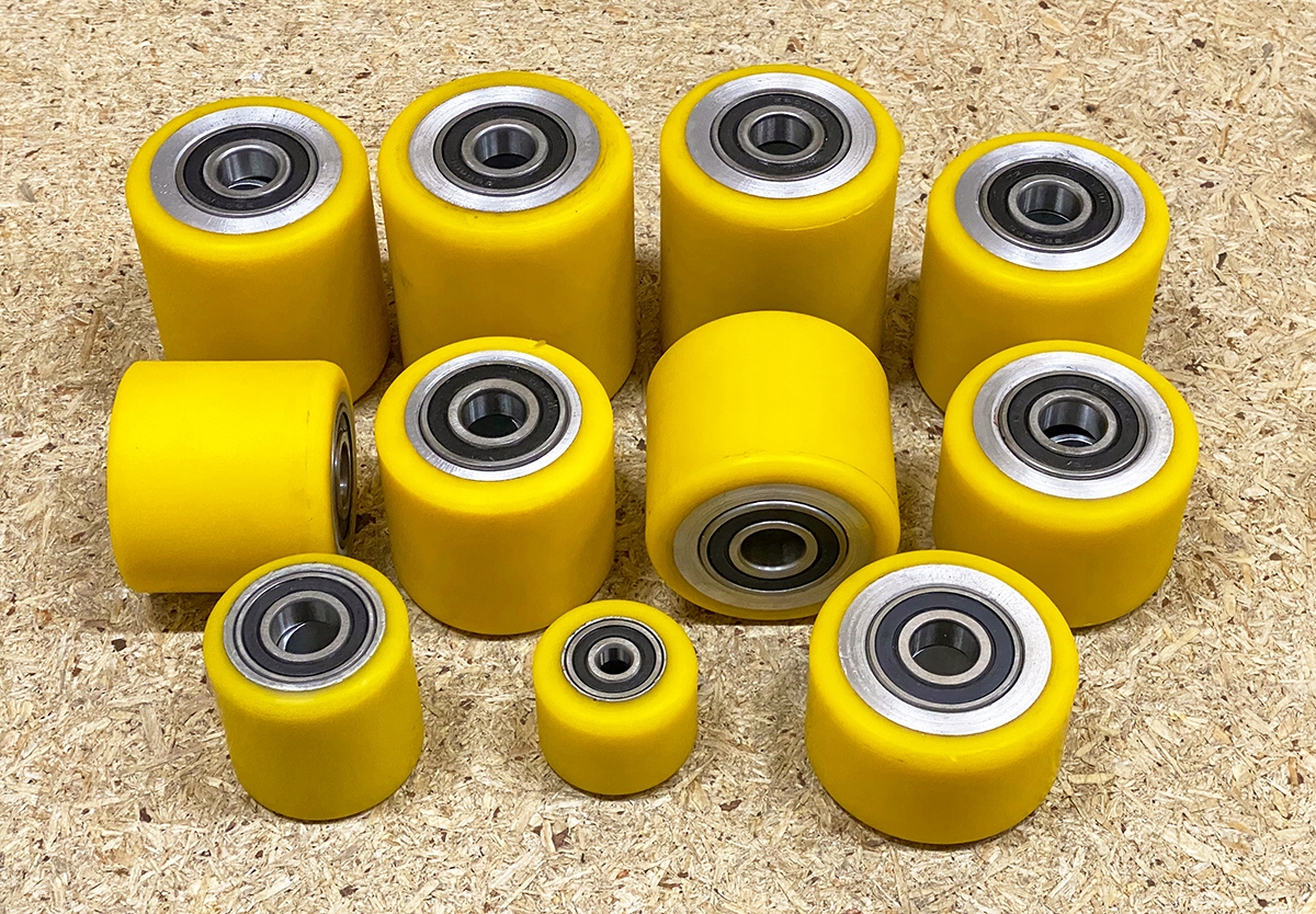 80x50 ROLKA 80x50mm do WÓZKA PALETOWEGO rolki PALECIAKA Długość wideł 1 mm