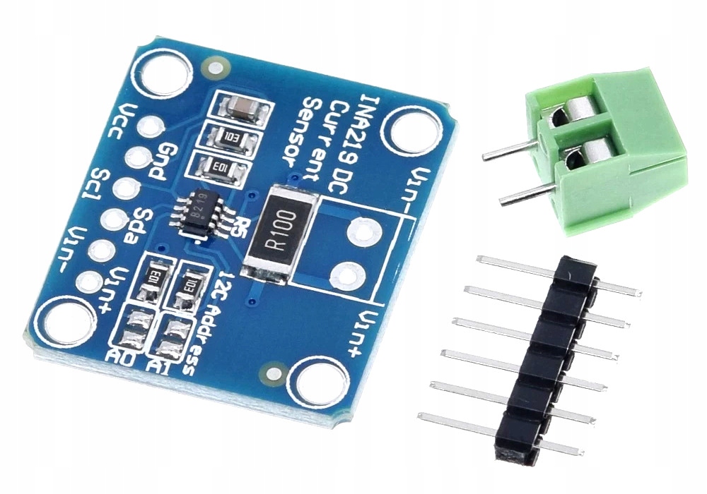 

Moduł pomiaru napięcia, pradu, mocy I2C INA219