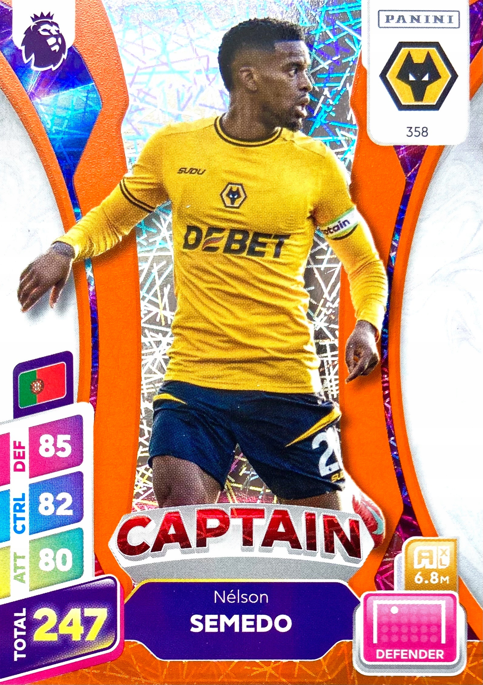 Premier League Plus 2025 Captain 358 orange Nelson Semedo Wolverhampton