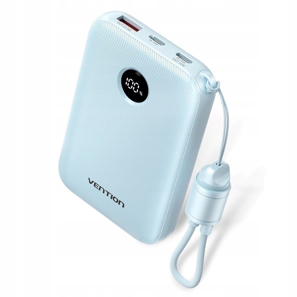 Powerbank Vention 10000mAh 2 x Usb-c 1x Usb-a z wyświetlaczem 22,5W