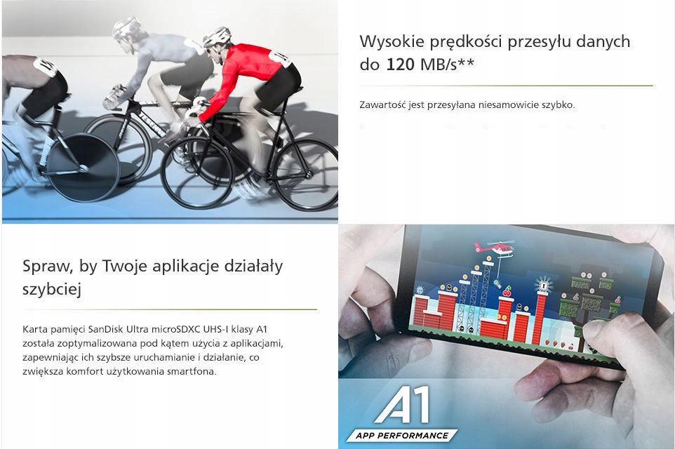 Karta micro SD 256GB SanDisk Ultra adapter 120MB/s Pojemność karty 256 GB