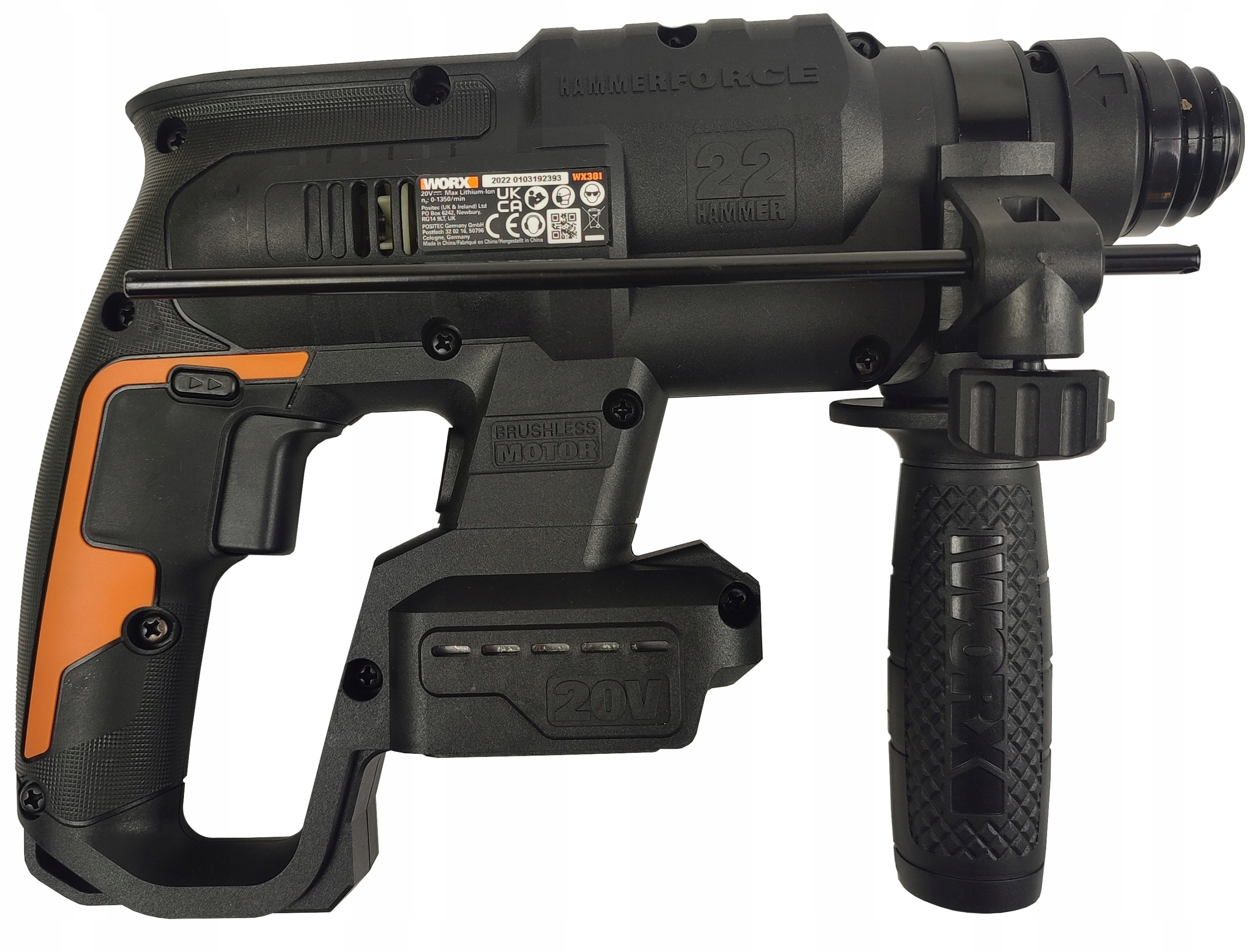 WORX NITRO WX3819 20V Bezszczotkowa Młotowiertarka Akumulatorowa — miniatura 12