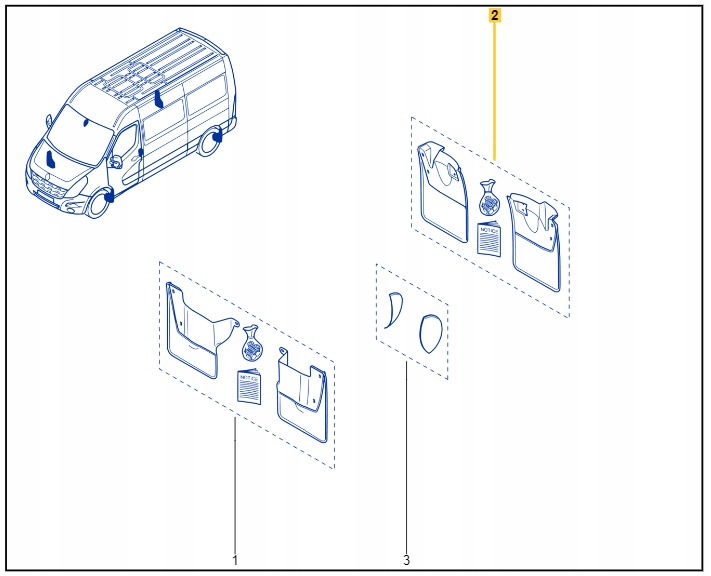 

Chlapacze Tył Renault Master III Komplet Oryginał