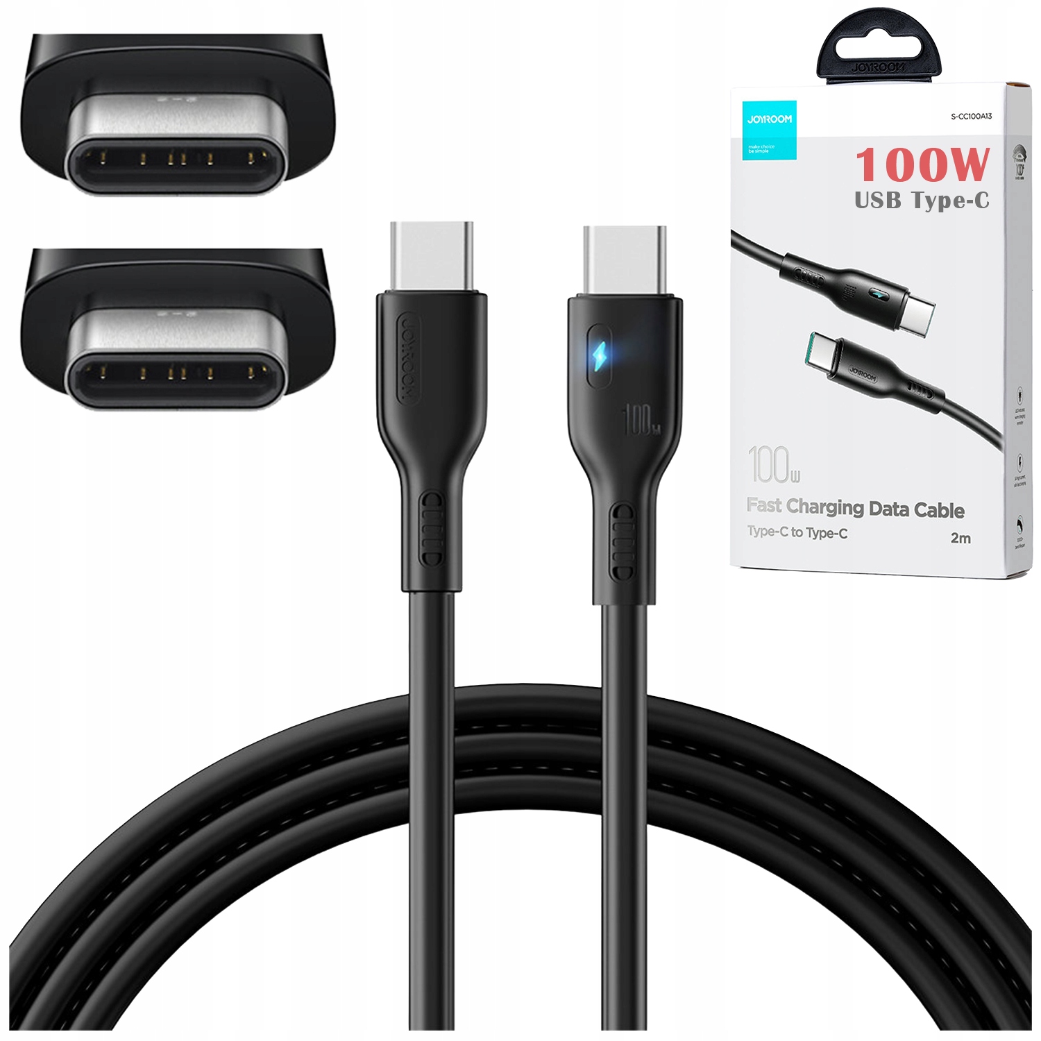 a-chan　　0206 Kabel USB C - USB C 100W 2m Joyroom S-CC100A13 - czarny - Sklep