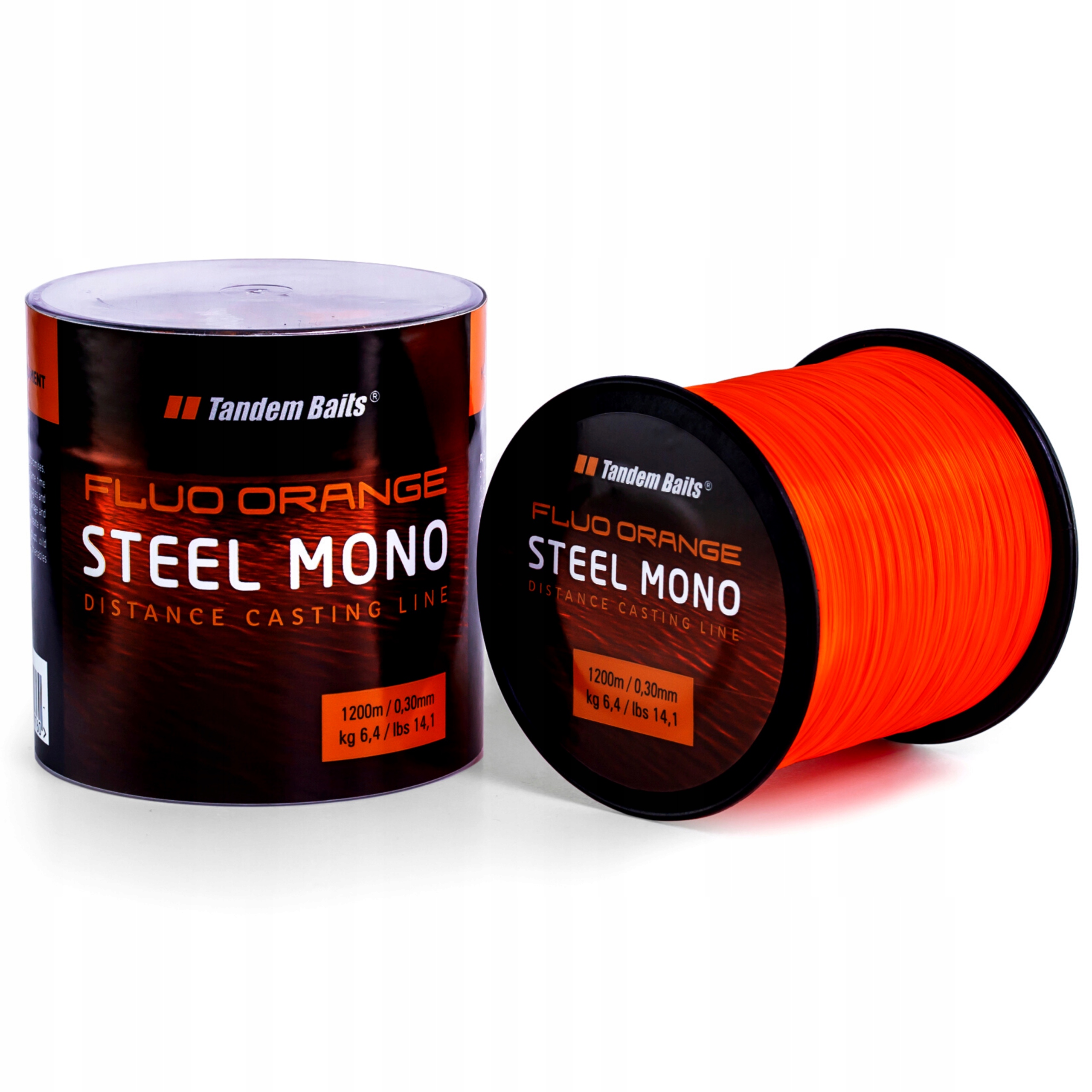 Żyłka karpiowa Tandem Baits Steel Mono Fluo Orange 1200m 0,35mm