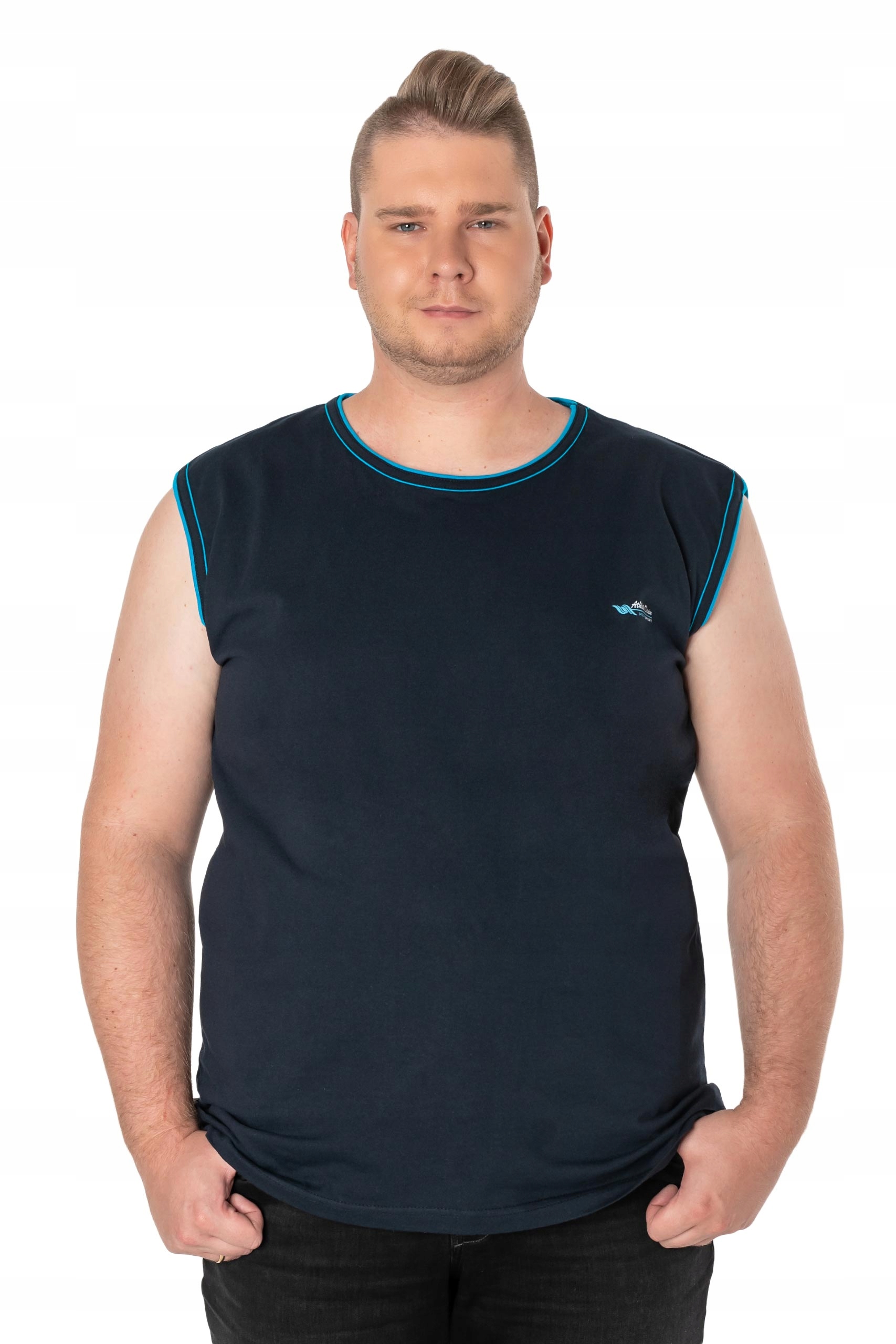 

Duża Koszulka Męska Bez Rękawów Top 1825-2 5XL
