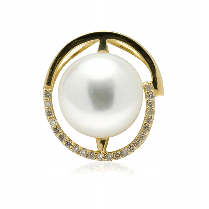 Elegantní Zlatý Přívěsek S Perlou A Brilianty