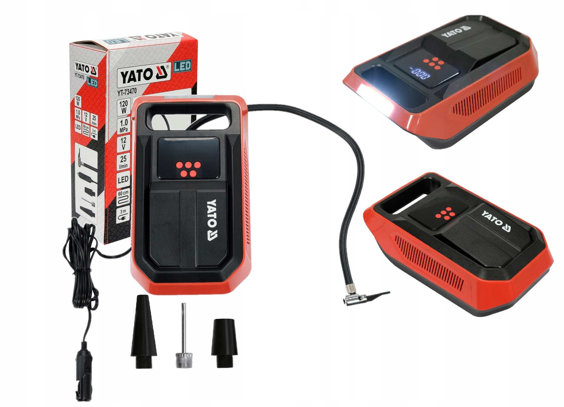 

Kompresor Samochodowy LCD 12V 120W Yato YT-73470