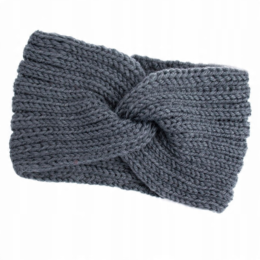 

Opaska Do Włosów zimowa Turban szara Węzeł