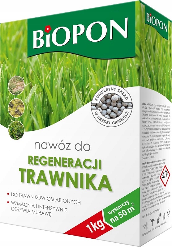 

Biopon nawóz granulat do Regeneracji Trawnika 1kg