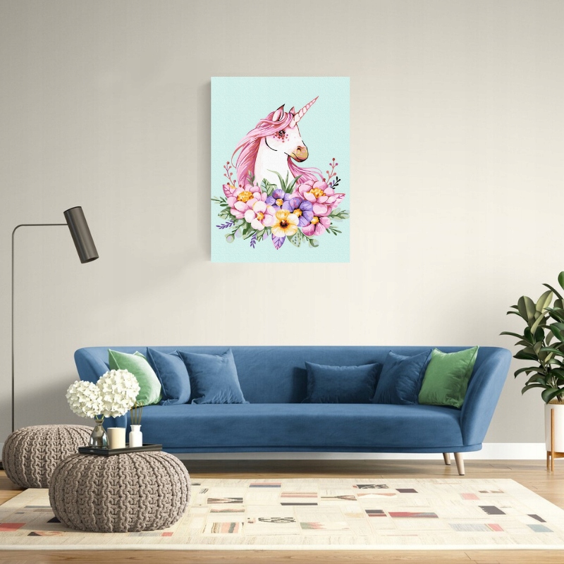 Malování podle čísel Jednorožec květiny 40x50cm