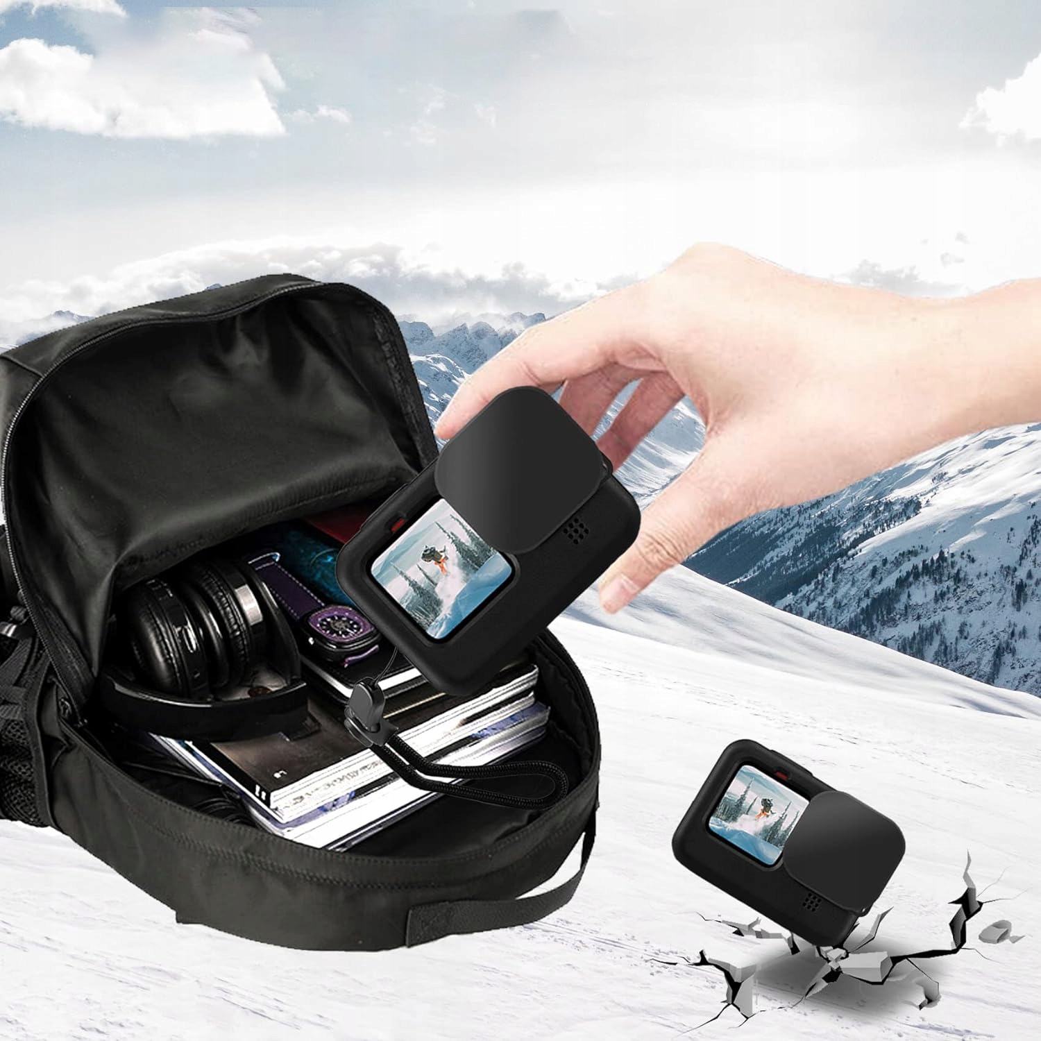 ZESTAW SILIKONOWEJ OSŁONY I POKRYWY BOCZNEJ SZKŁEM GOPRO Kod producenta zestaw ochronny do aparatu