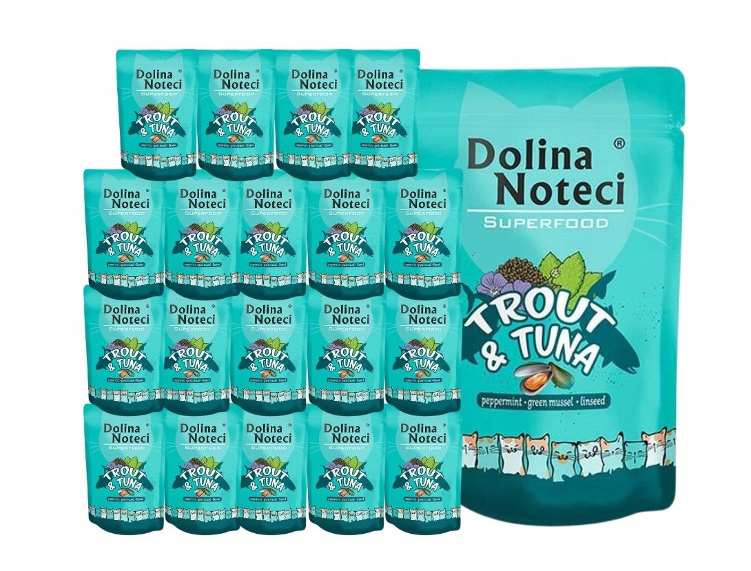 Levně Dolina Noteci Superfood mokré krmivo pro kočky pstruh a tuňák 20x85 g