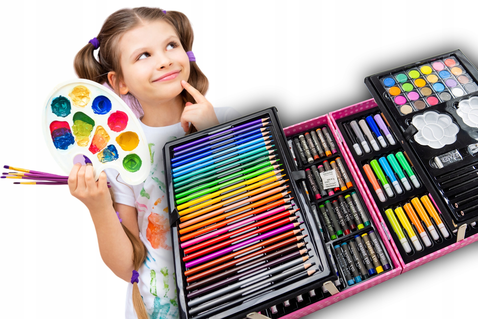 Zastaw ARTYSTYCZNY do MALOWANIA RYSOWANIA DLA DZIECI DZIEWCZYNEK 145 Ee EAN (GTIN) 5906438549706