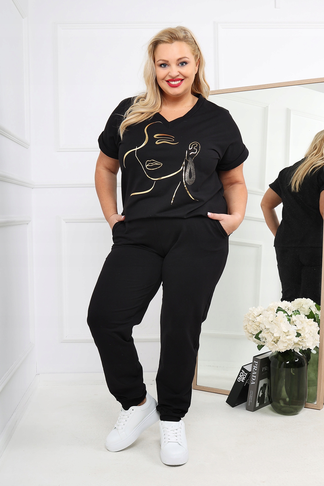 PREMIUM KOMPLET DRESOWY DRES PLUS SIZE BAWEŁNA KOLORY KRÓTKI RĘKAW 4XL Rozmiar 4XL