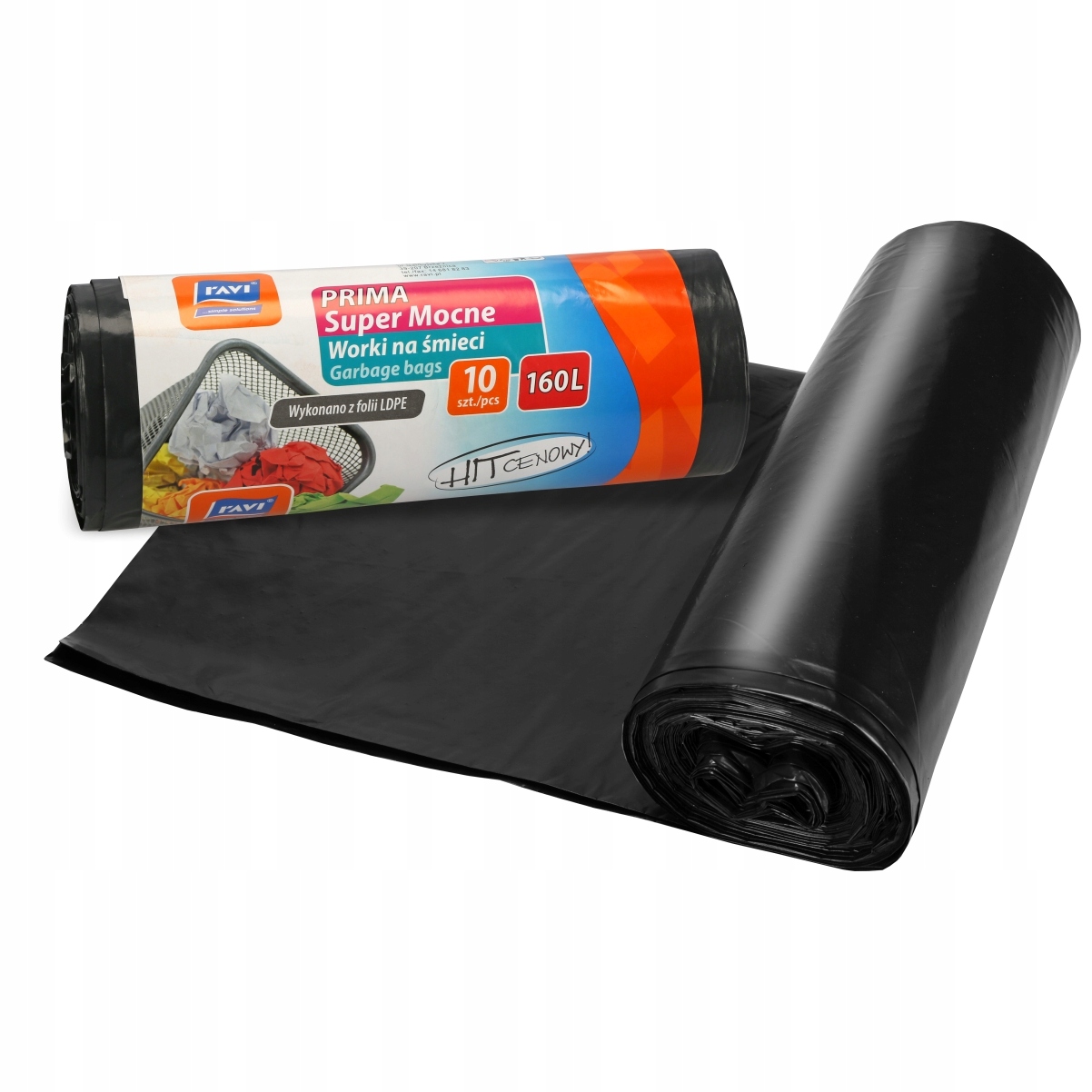 

Worki na śmieci Prima Ldpe 160l 10 szt. czarne