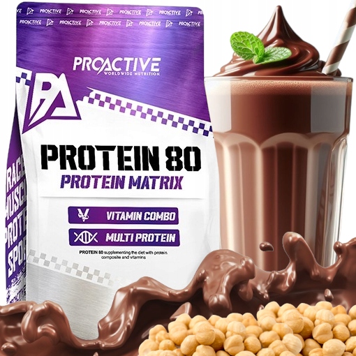 BIAŁKO WPC ODŻYWKA BIAŁKOWA Proszku ProActive Protein 80 700g CZEKO ORZECH