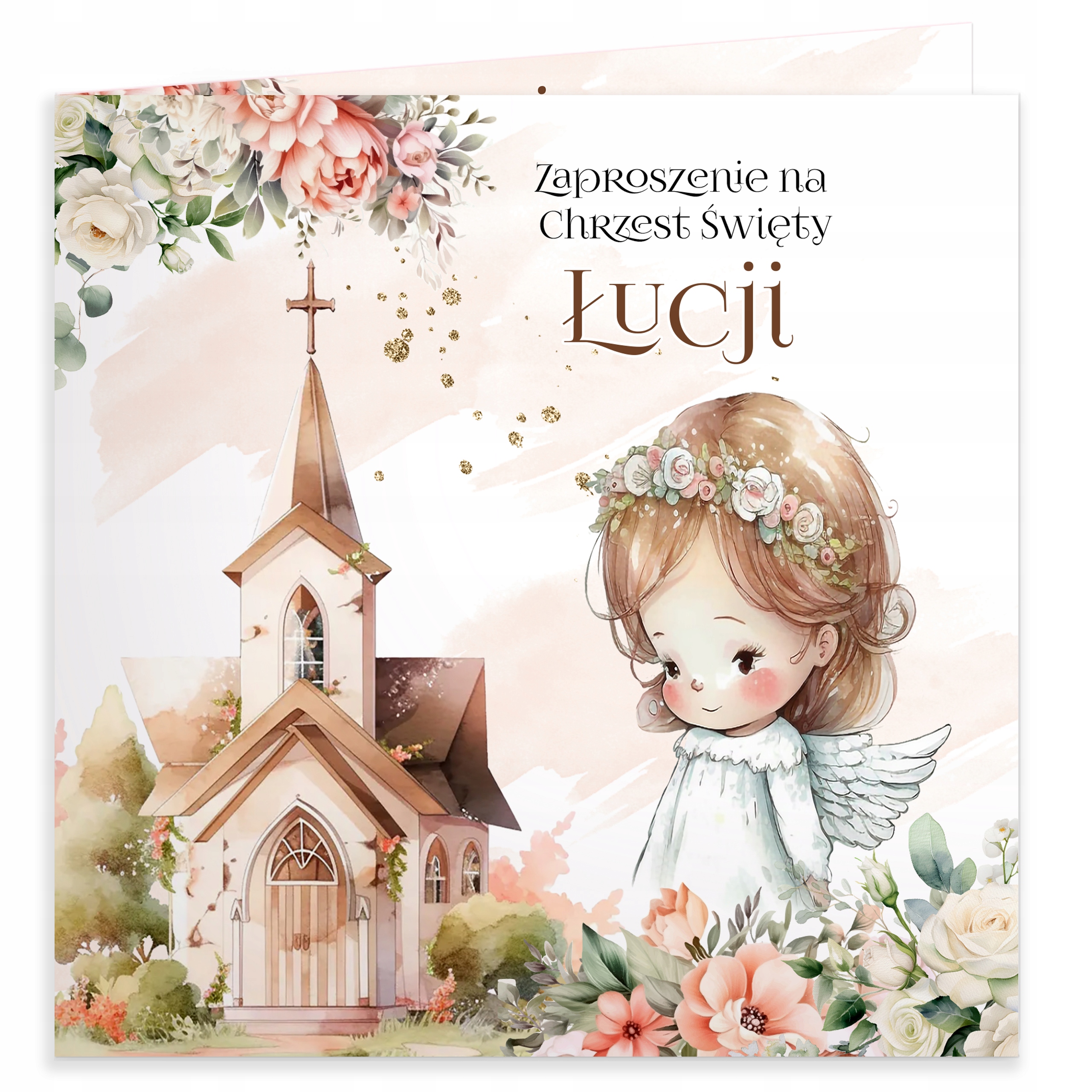 ZAPROSZENIA NA CHRZEST CHRZCINY ROCZEK DLA DZIEWCZYNKI CHŁOPCA + KOPERTA