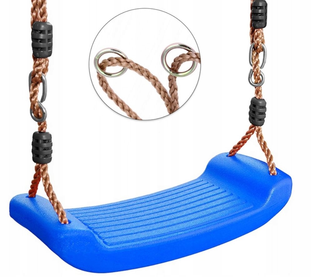 Huśtawka dla dzieci deska płaskie siedzisko plastikowe NIEBIESKA Ł130