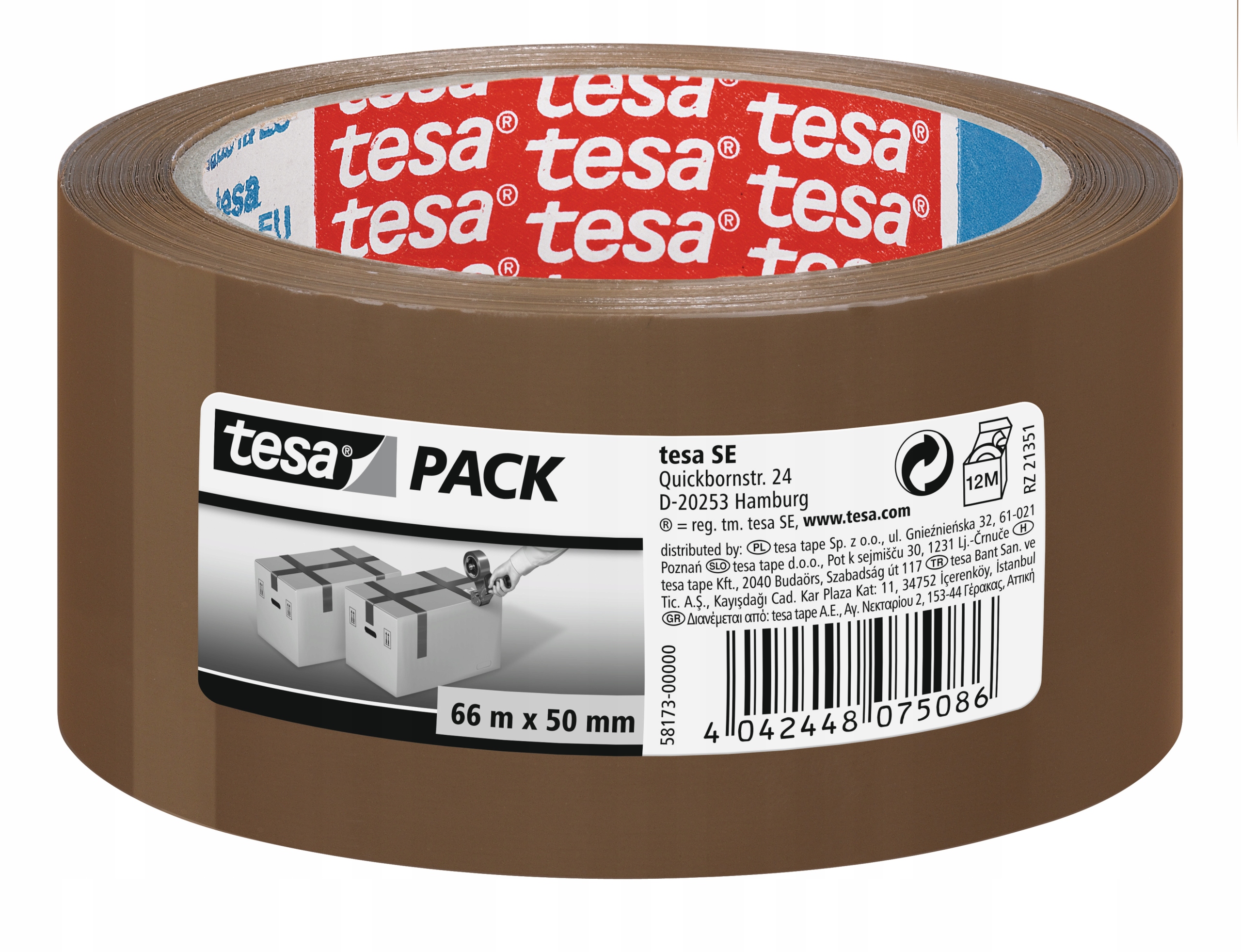 

Taśma pakowa tesa Standard 66m x 50mm brązowa