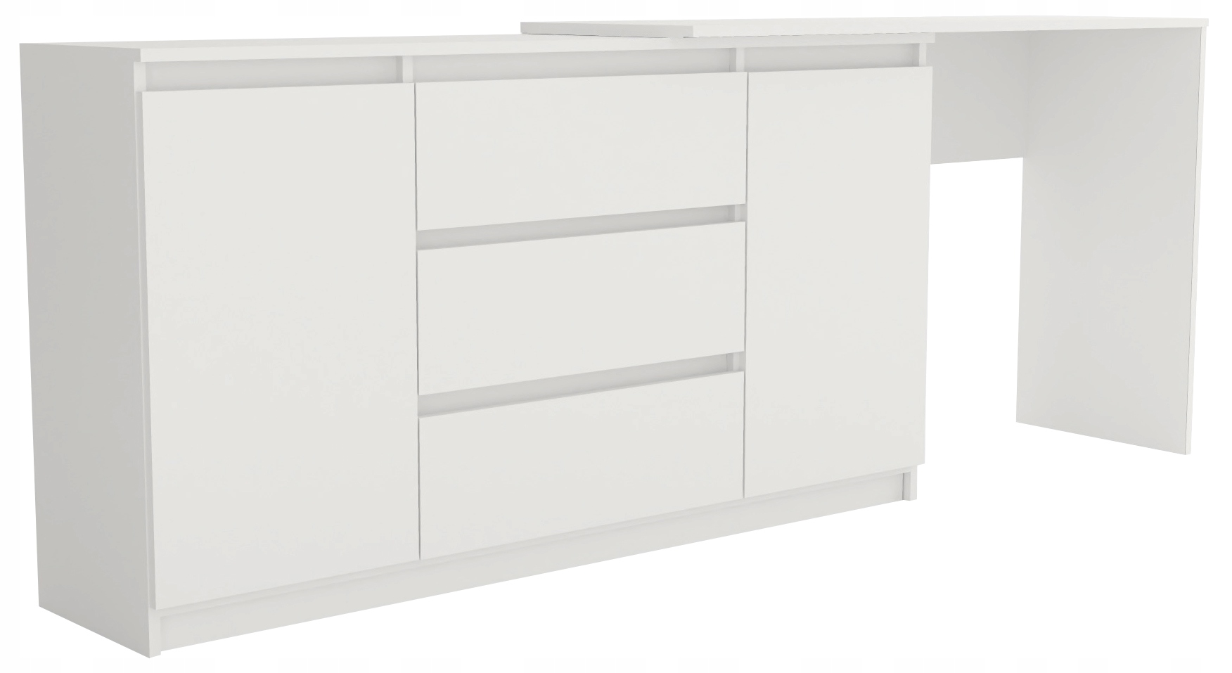 Biurko narożne 3+2 120 cm kolor Biały Głębokość mebla 30 cm