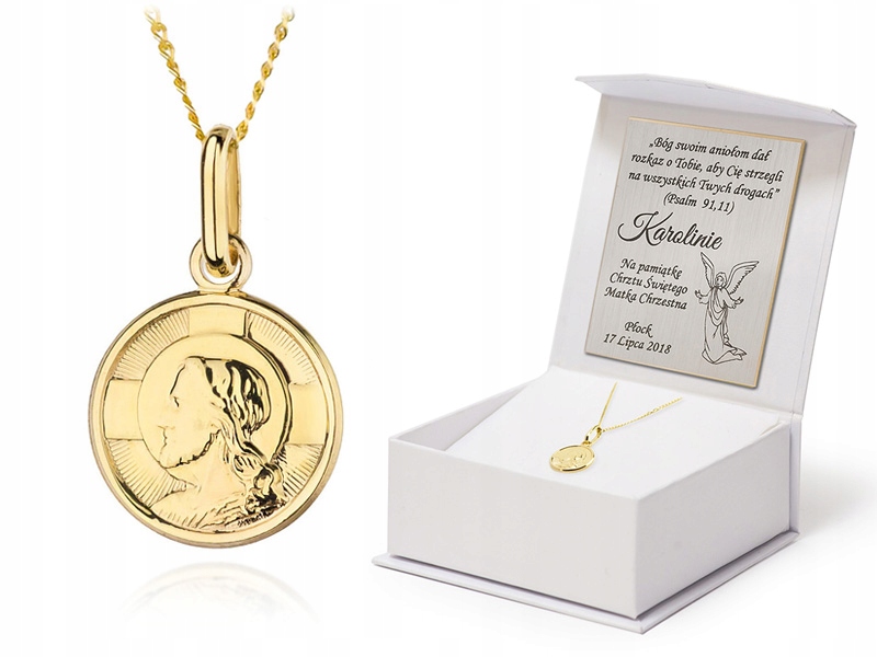 Zlatý Řetízek Medailon S Ježíškem pr. 585 14k