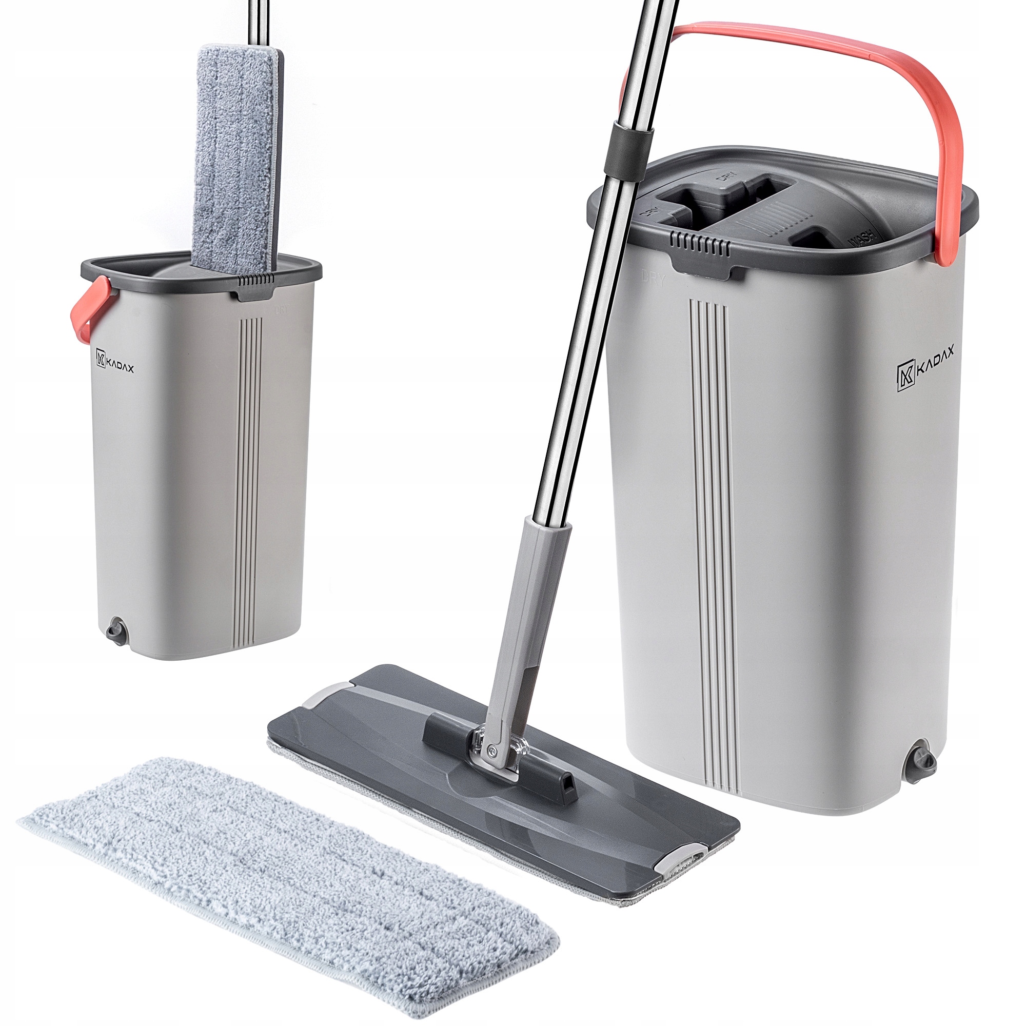 Levně Plochý Mop S Separací Vody A Odšťavňovačem, 6 L, Teleskopová Tyč, 2 Náplně