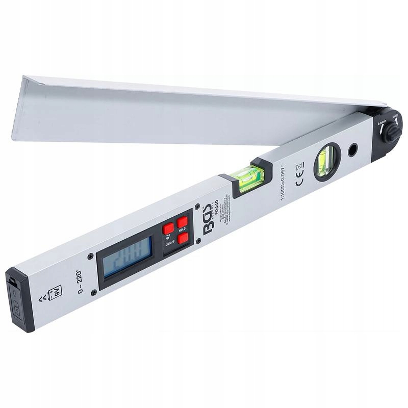 Kątomierz cyfrowy z poziomnicą 450 mm, Bgs 50440