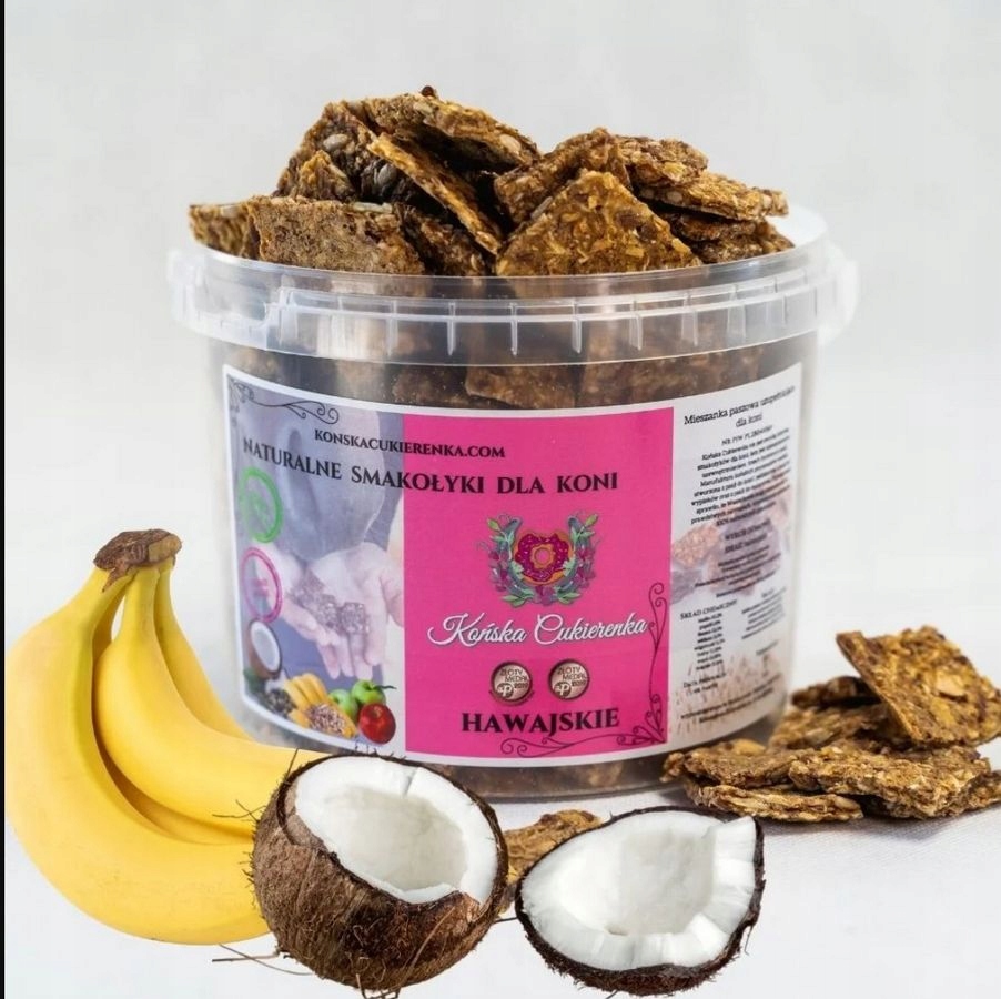 Ciasteczka Hawajskie Końska Cukierenka Naturalne smaczki dla koni 2L