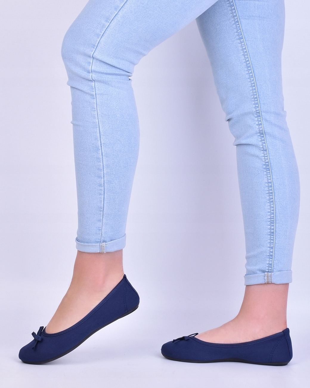 DAMSKIE KLASYCZNE BALERINKI MATERIAŁOWE KOKARDKA WSUWANE Marka bez marki