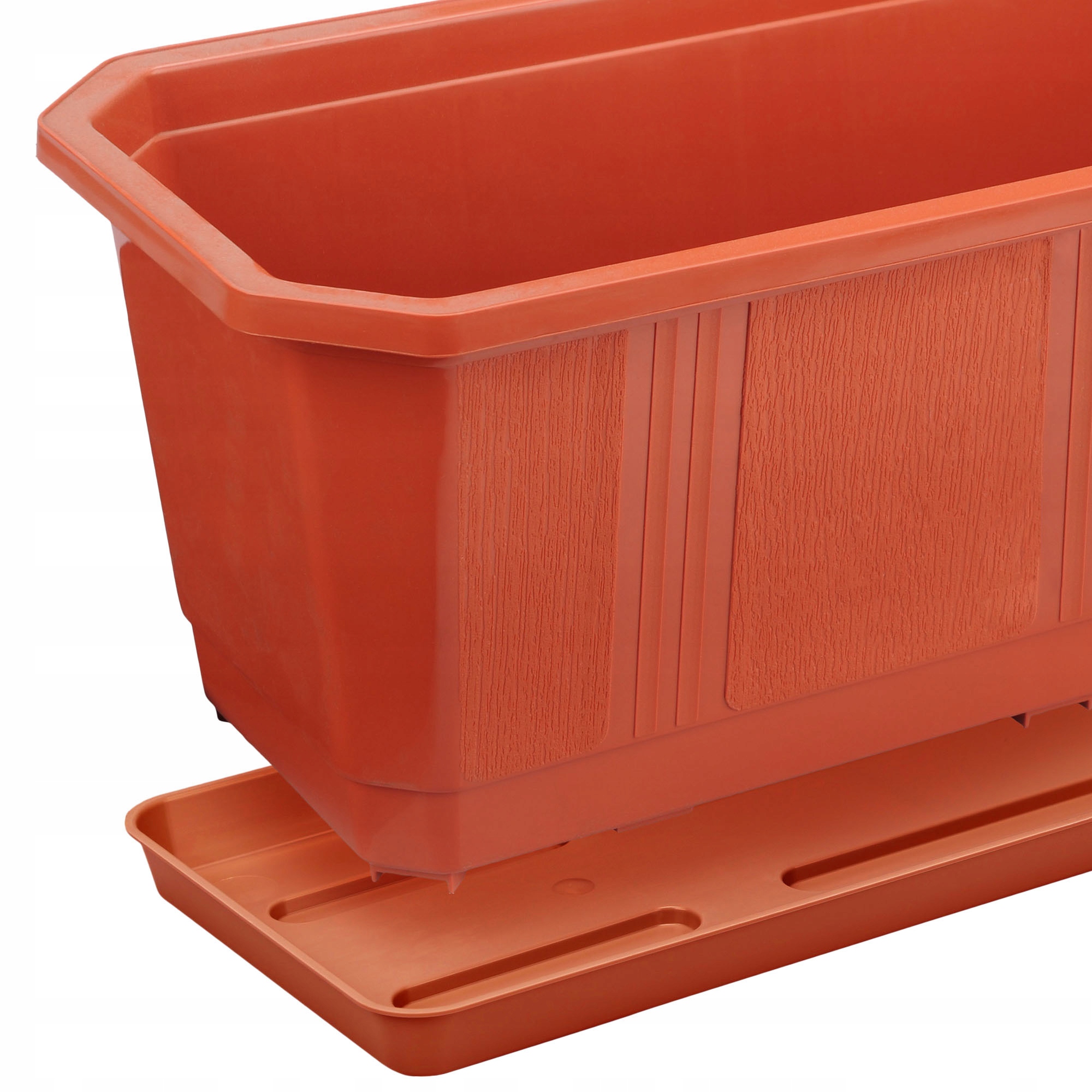 4x SKRZYNKA BALKONOWA 60cm UCHWYTY TERAKOTA Długość maksymalna 60 cm