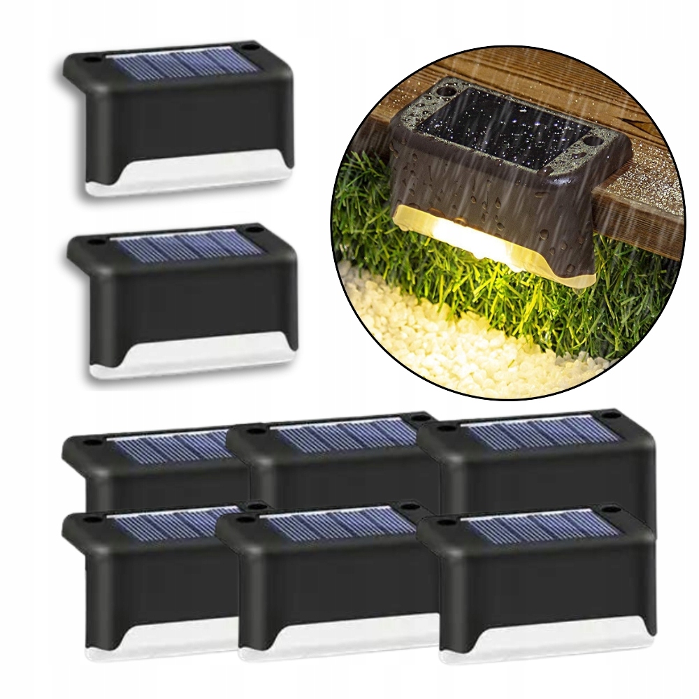 LAMPA SOLARNA LED OGRODOWE ZEWNĘTRZNA BALKON 8 SZT Wysokość całkowita 7.8 cm