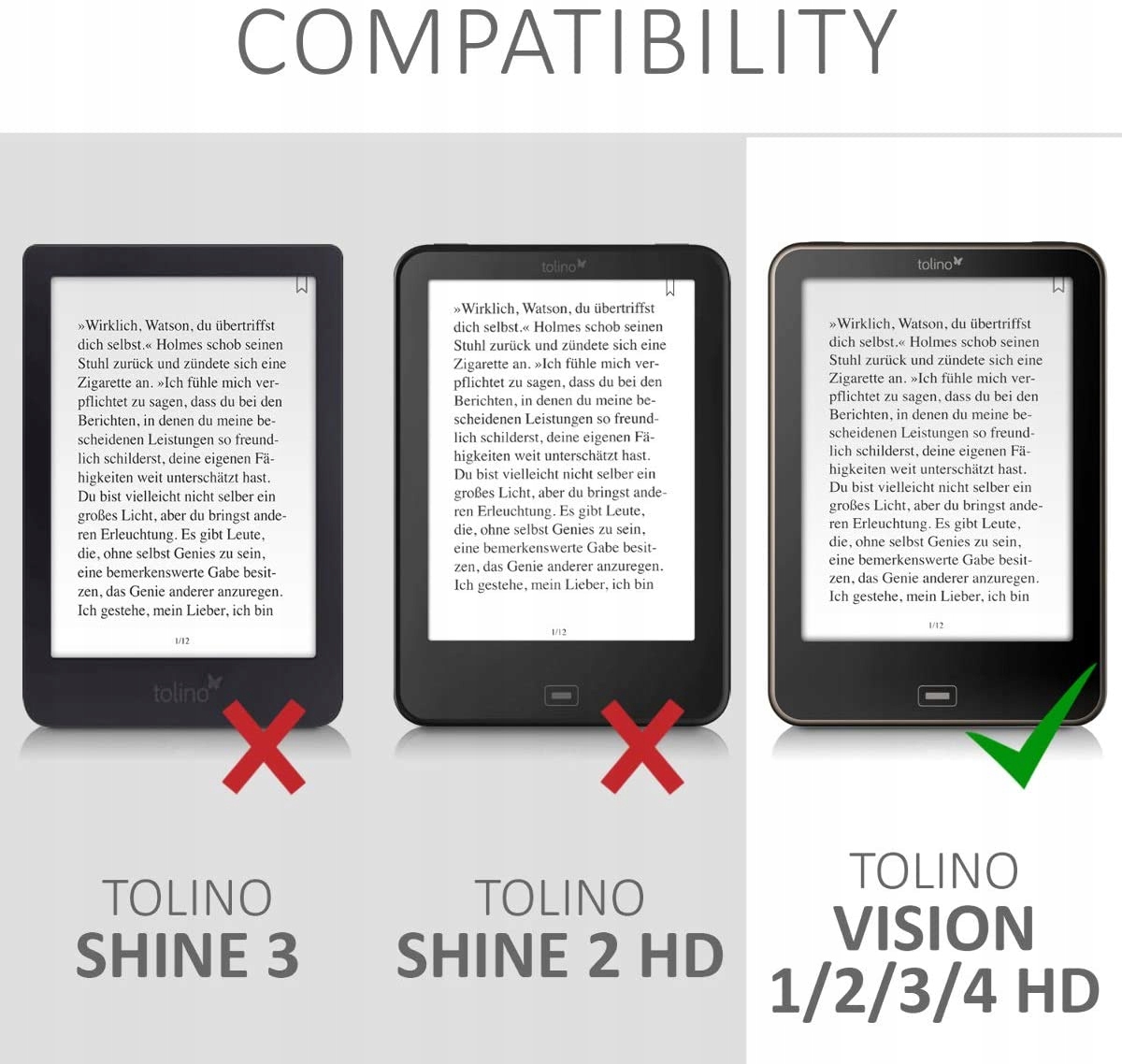 Etui do Tolino Vision 1 / 2 / 3 / 4 HD Przeznaczenie Tolino