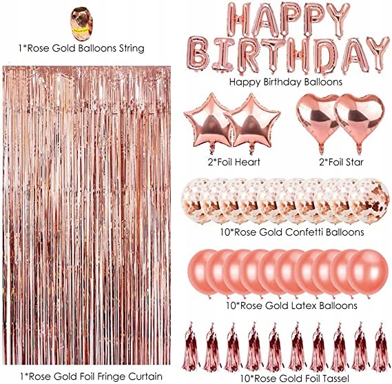 Dekoracja w kolorze różowego złota, Wypełnienie powietrze