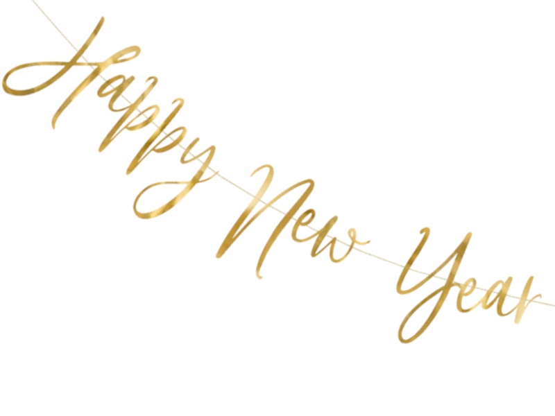

Baner Na Sylwestra Złoty Happy New Year 66cm
