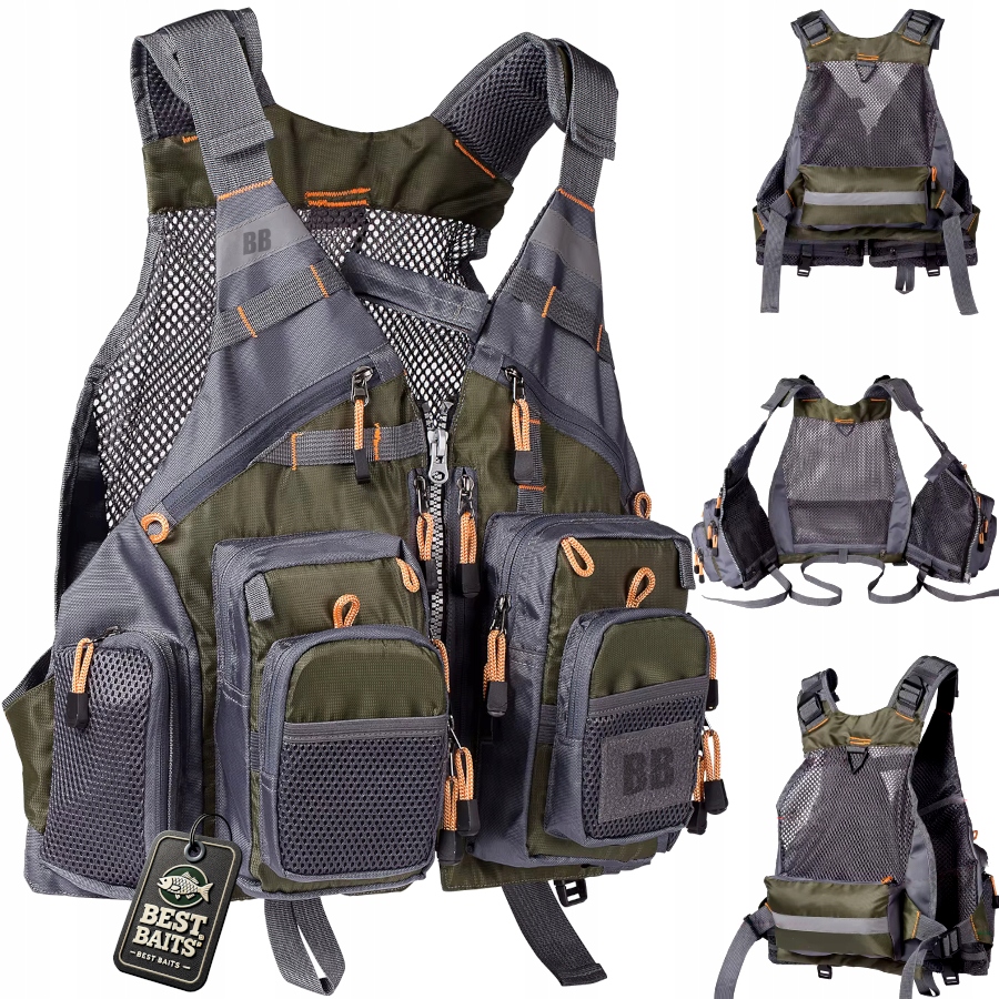 Kamizelka wędkarska spinningowa muchowa na ryby Best Baits wędkarstwo spinn