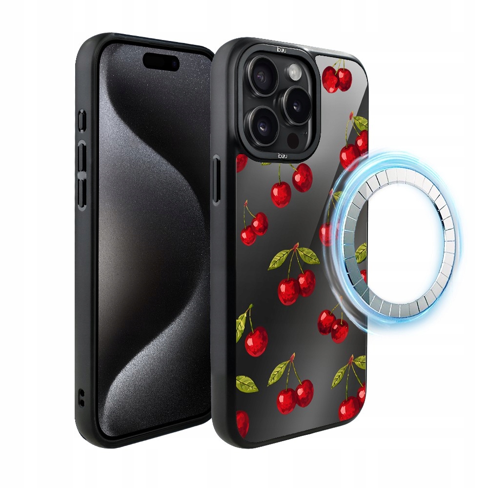Pouzdro pro iPhone 15 Pro Max Ibizu DropGuard Matt s MagSafe, Višňová noc