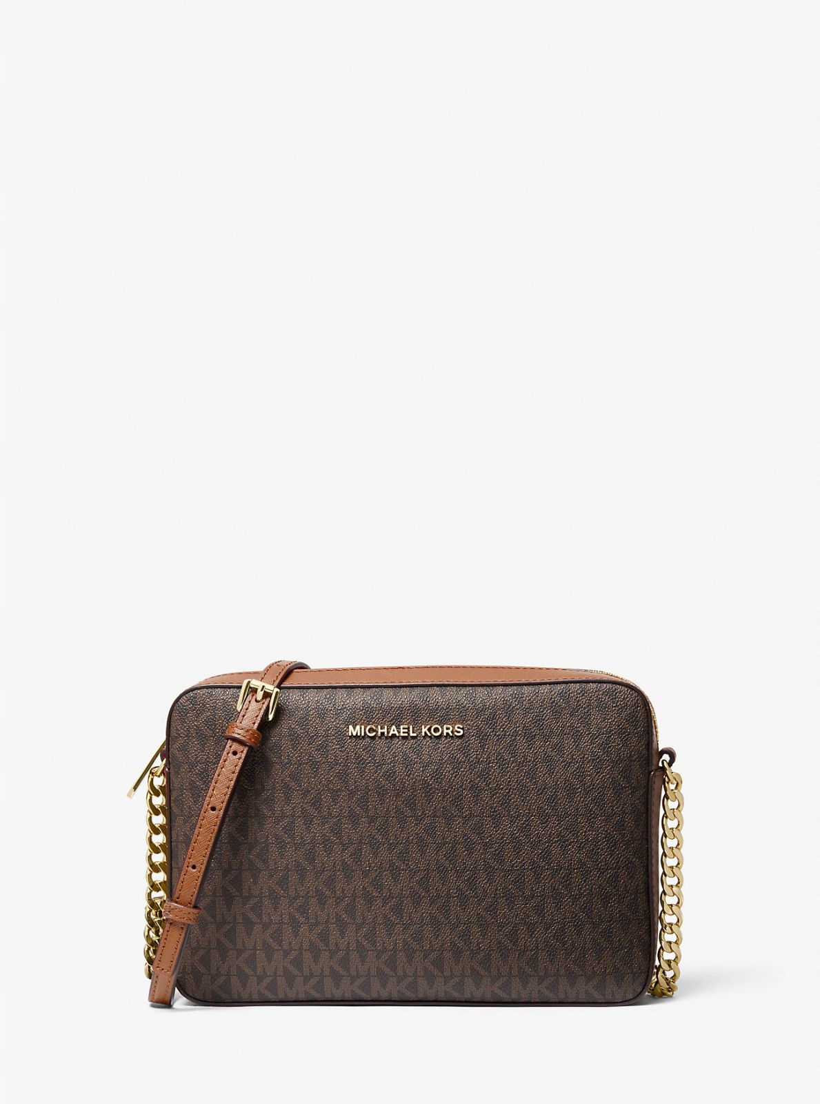 Michael Kors dámská kabelka, crossbody Jet Set Large Logo hnědá