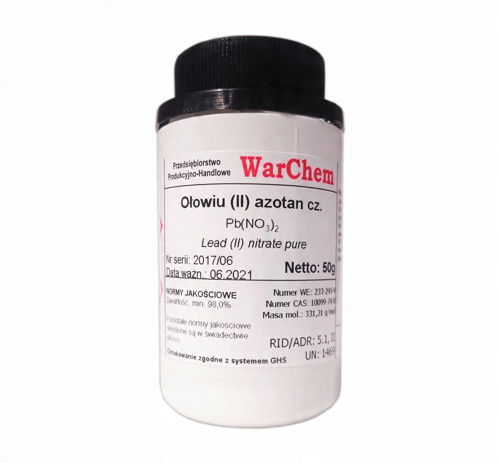 

Azotan Ołowiu (II) 50g Warchem [49493]