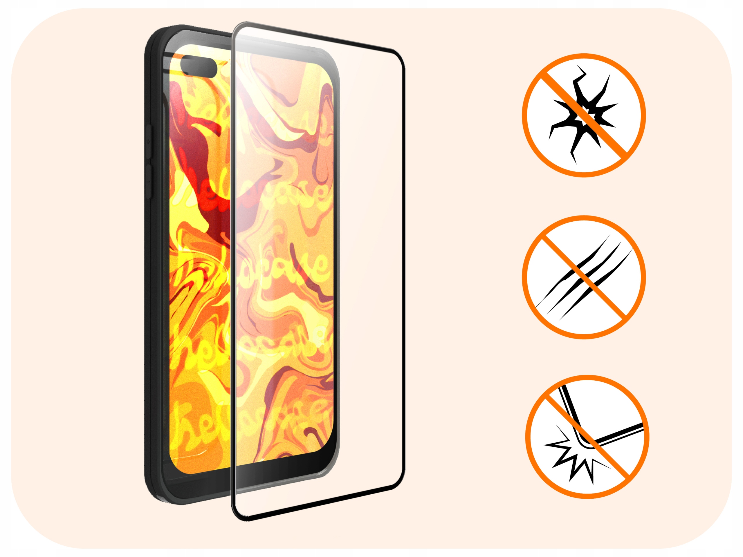 3-pak SZKŁO HARTOWANE DO Oppo Reno 4 LITE na cały ekran 9H ochronne 5D Producent Hello Case