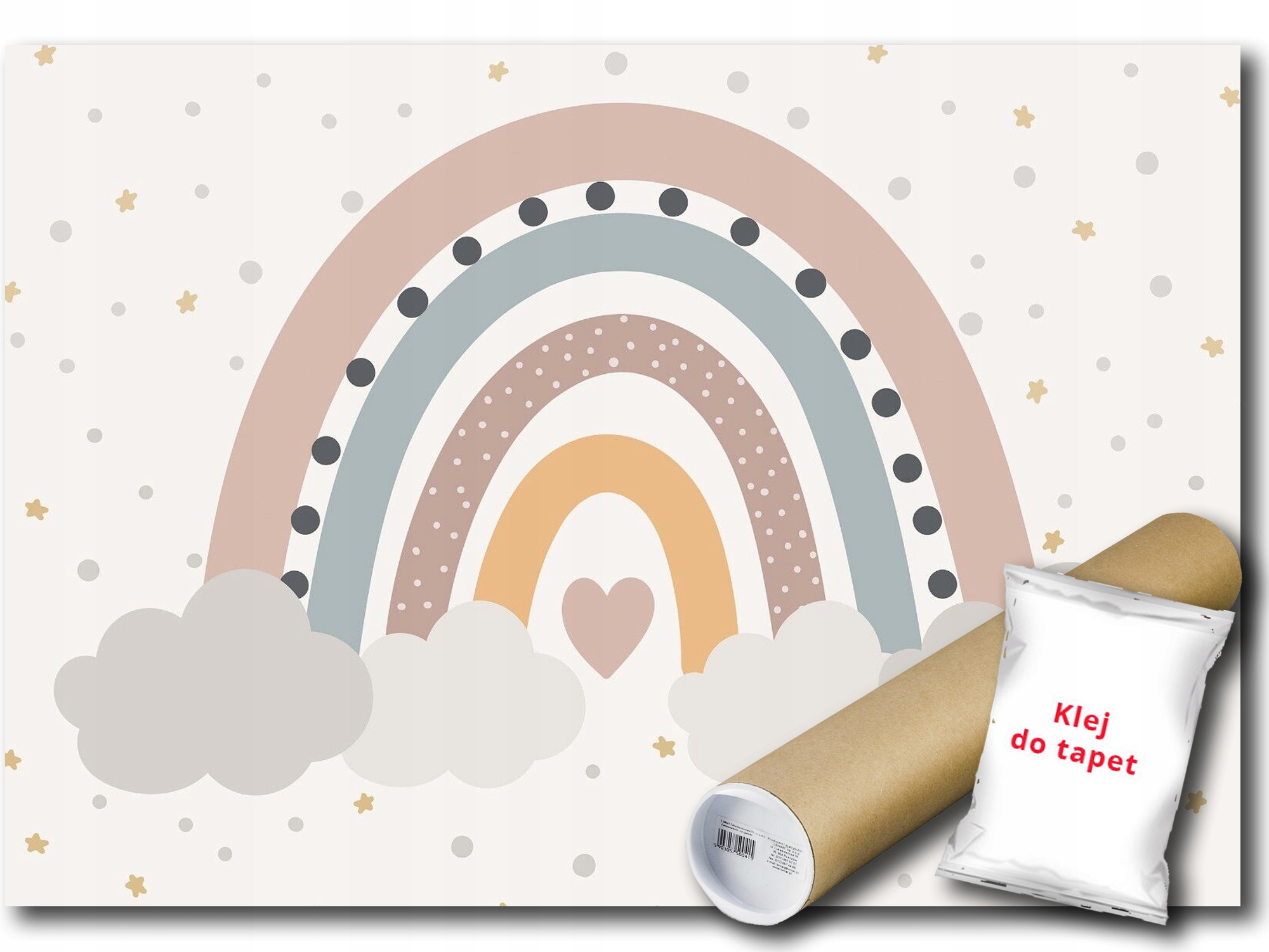 Vinylová Fototapeta Duha Hvězdičky Srdce 254x184