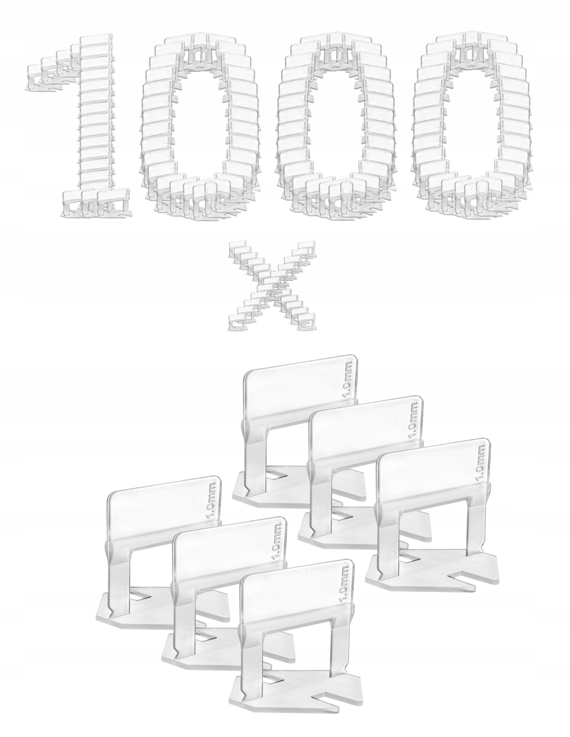 

1000 Klipsów System Do Poziomowania Płytek 1mm
