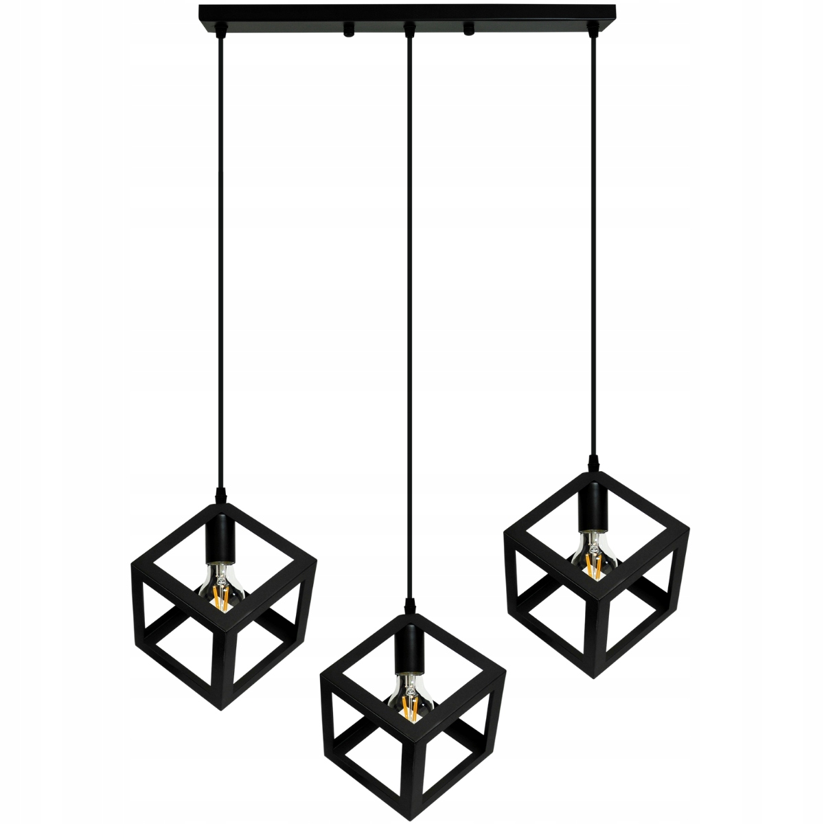 Závěsná stropní lampa Loft Moderní geometrický lustr 3x E27 Černá