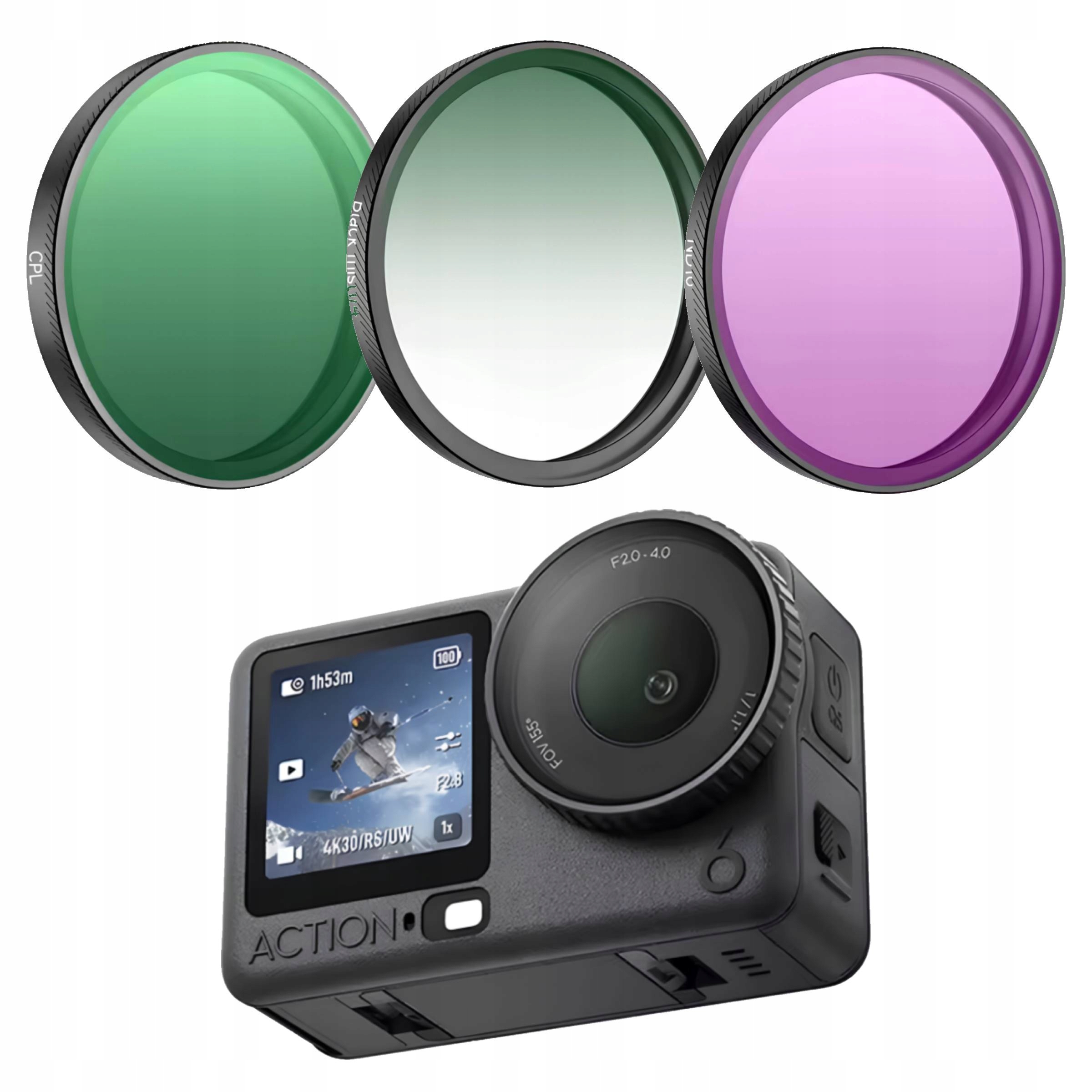 Sada 3 filtrů Mix pro kameru Dji Osmo Action 6 Cpl ND16 Black Mist 1/4