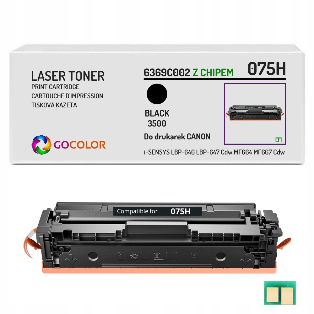 Nowy Toner 6369C002 075HBK z Chipem do Canon i-SENSYS MF667Cdw LBP-647Cdw
