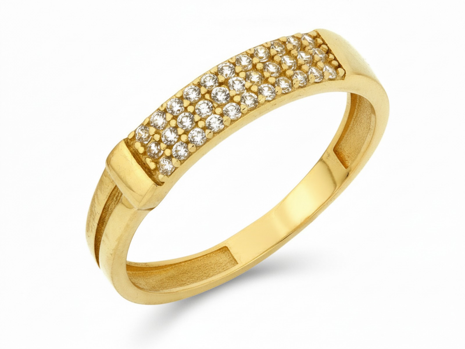 Prstýnek 585 s bílými zirkony r13 Prsten 1,46 g