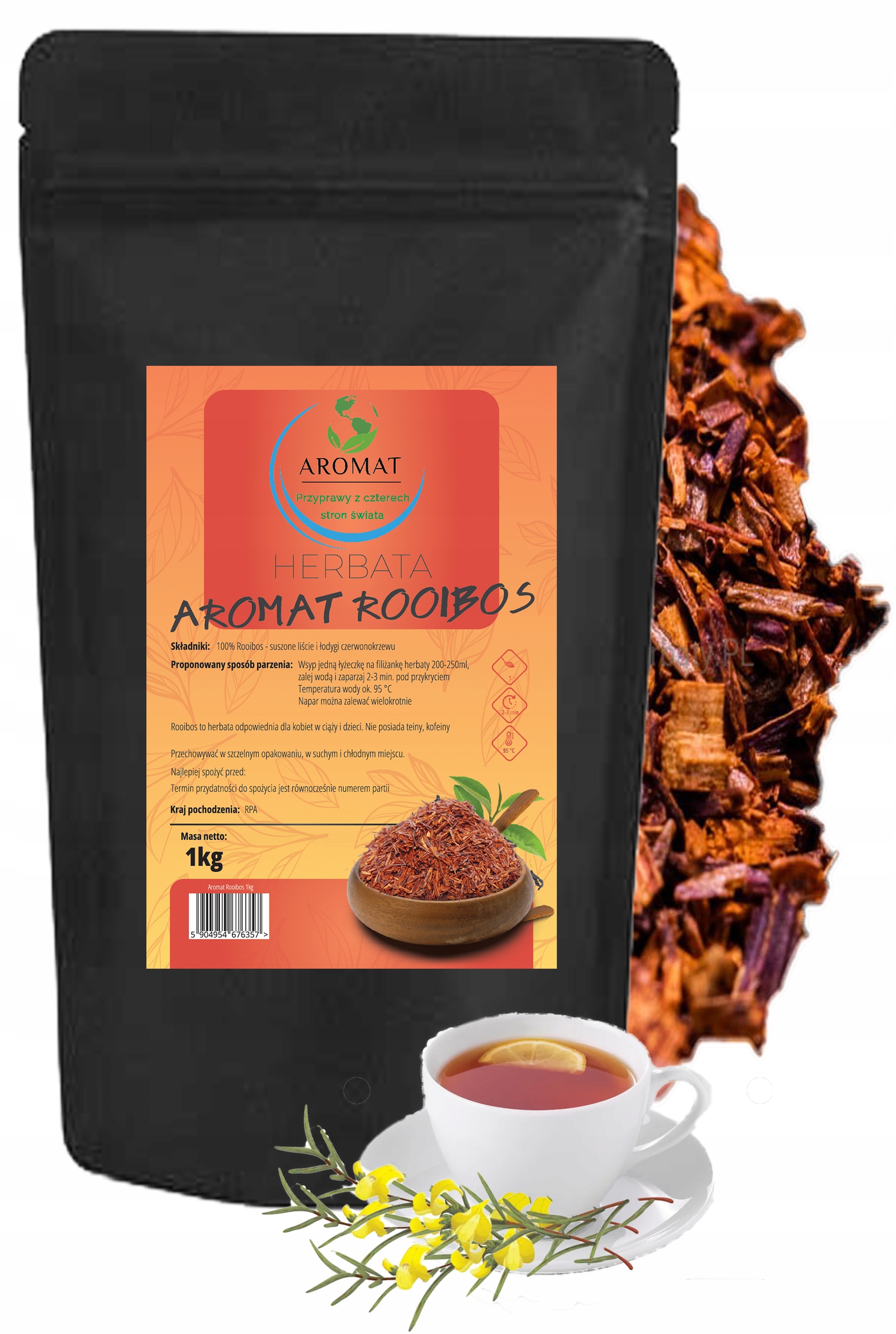 Čaj Rooibos 1 Kg Listy Červeného Keře, Aromat Kvalita Velké Balení 1000 G