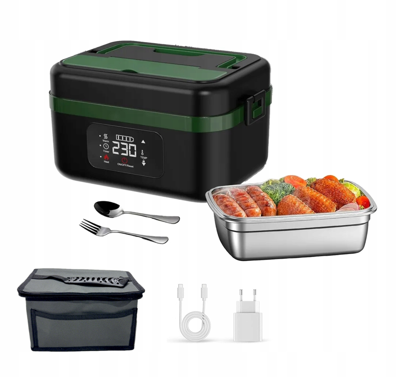 Elektrický Obědový Box 1000 ML, Vyhřívaná Nádoba Na Jídlo Do Auta