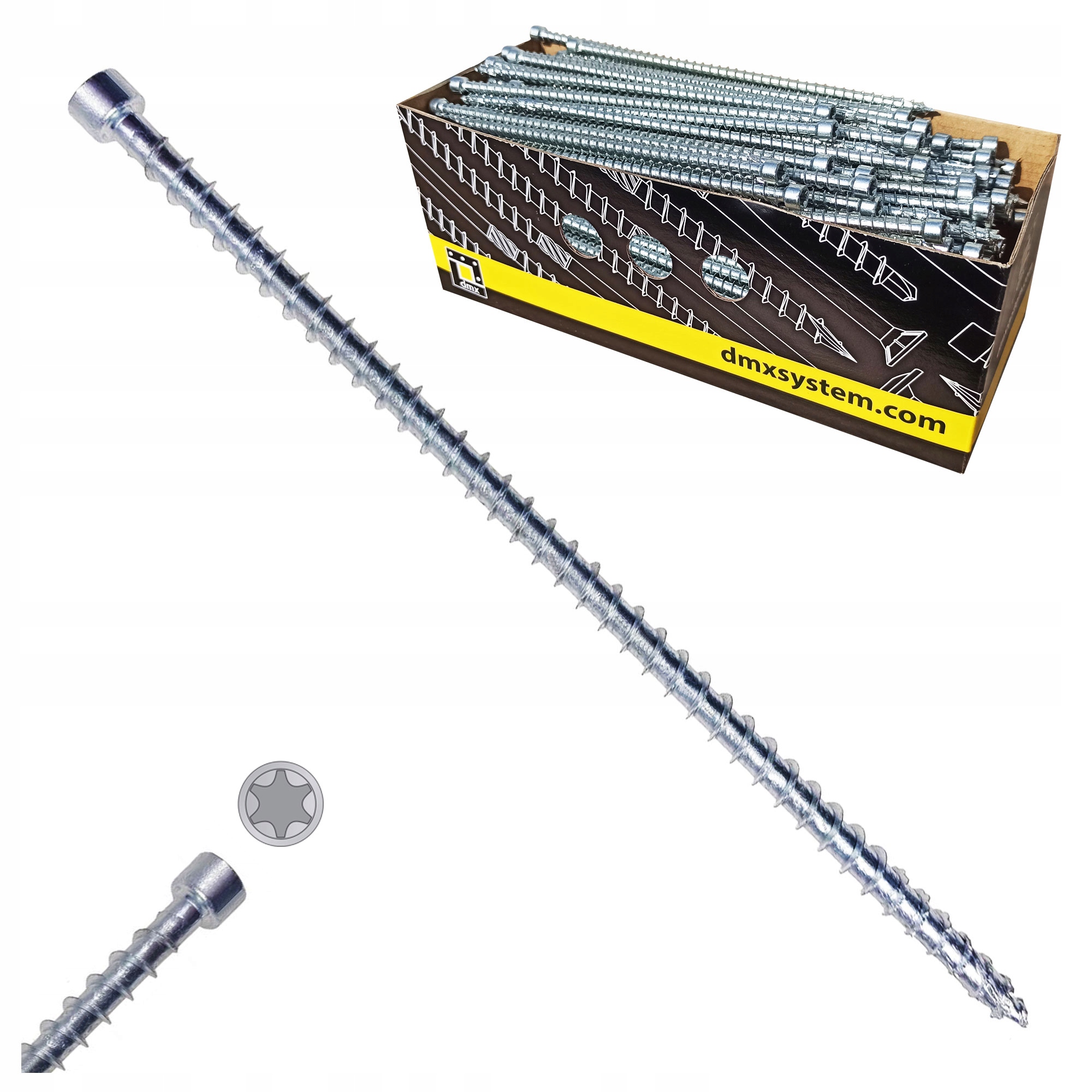 Tesárske Skrutky 6x220 Plný Závit Valcová Hlava