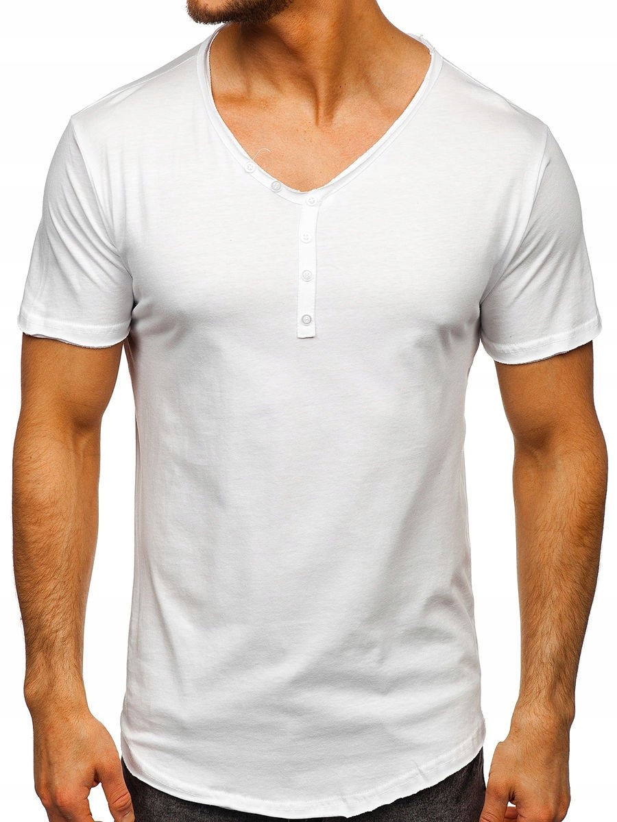 

T-shirt Koszulka W Serek Biała 4049 ROZMIAR_2XL